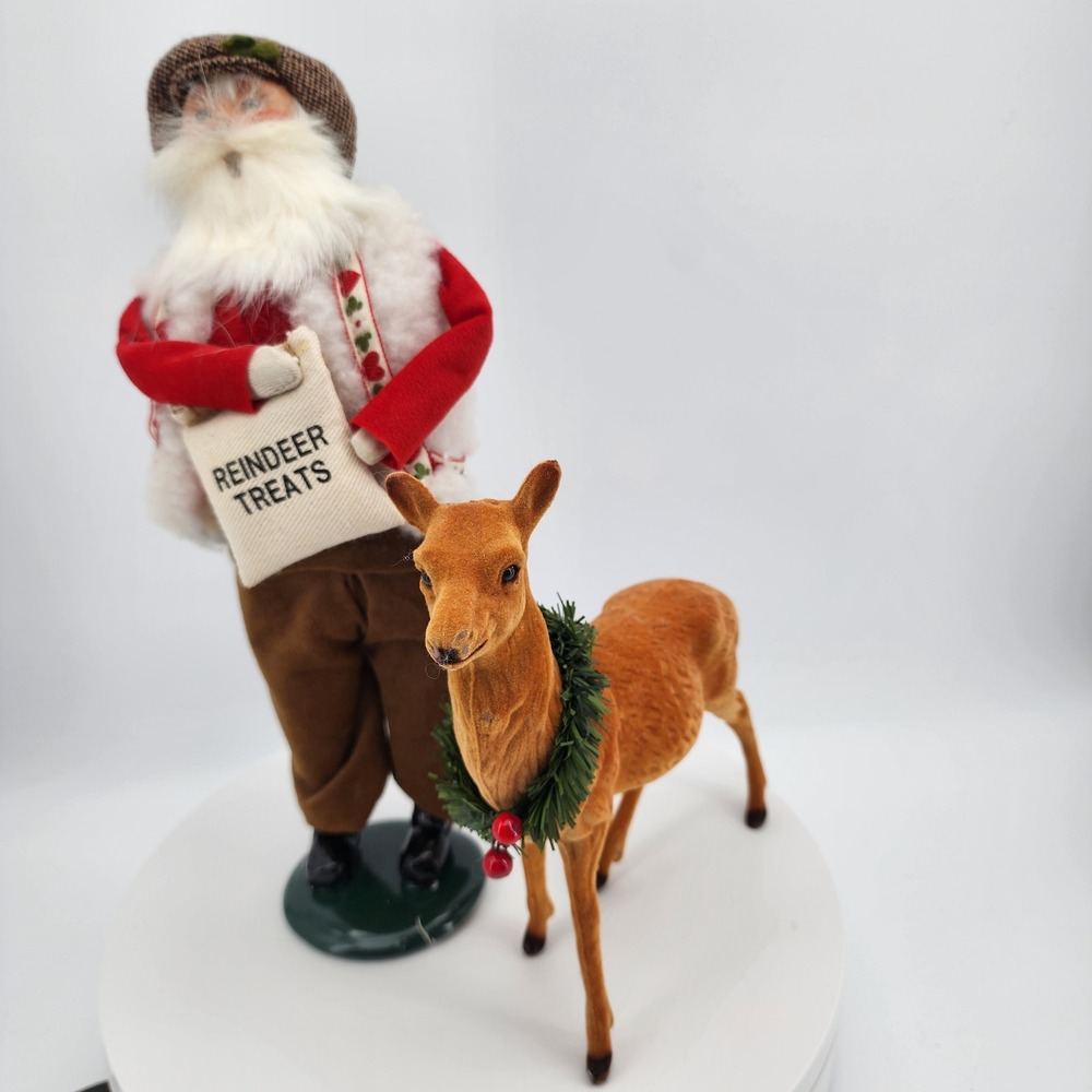 Byers Choice 1997 Santa Claus Figurine St Nicholas Reindeer Treats Christmas